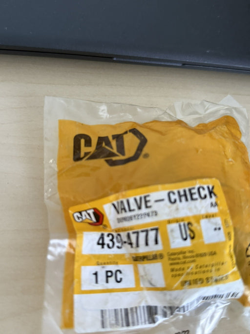 CAT 439-4777: 1 3/16" X 1 3/16" CHECK VALVE (NEW GENUINE OEM)