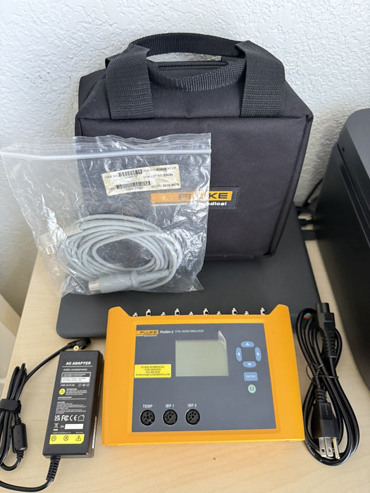 FLUKE BIOMEDICAL PROSIM 2 VITAL SIGNS SIMULATOR W/ ACCESSORIES - FREE SHIPPING