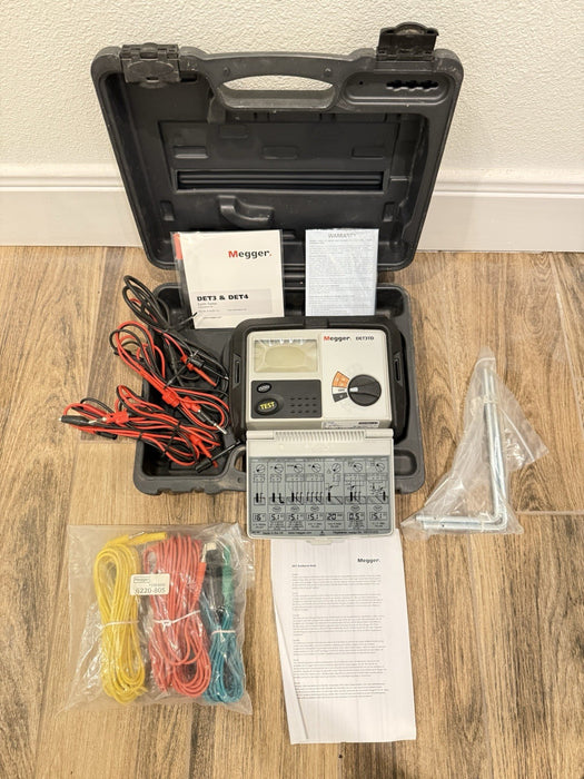 MEGGER DET3TD EARTH TESTER W/ACCESSORIES & CASE (TESTED) SHIPS FAST