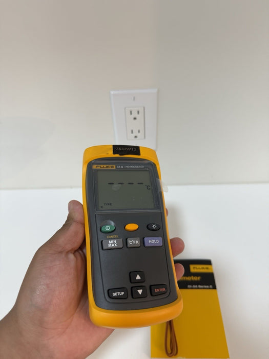 FLUKE 51 II SINGLE INPUT THERMOMETER W/ PROBE & MANUAL (TESTED) - SHIPS FAST