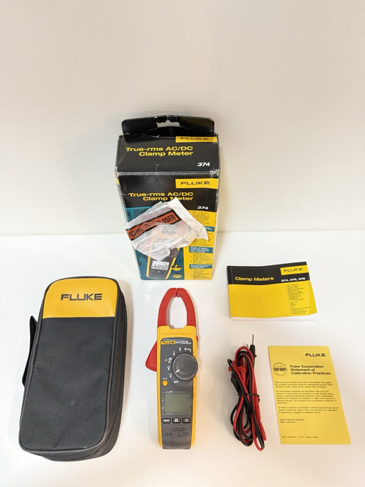 FLUKE 374 TRMS CLAMP METER W/LEADS (TESTED) SHIPS FAST