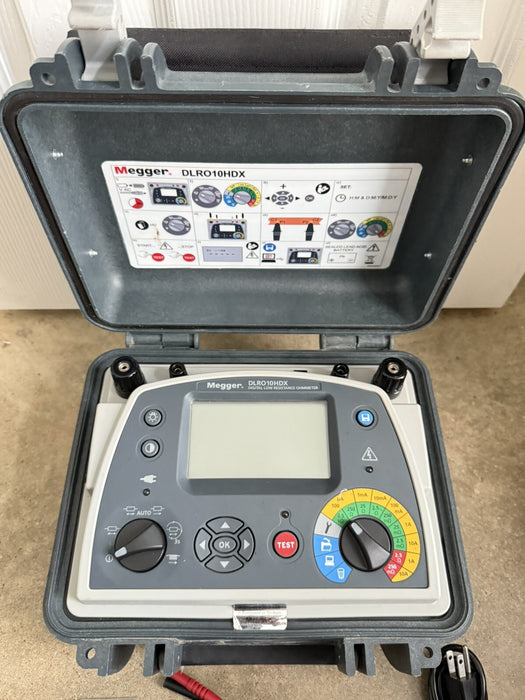 MEGGER DLRO10HDX 10A DIGITAL LOW RESISTANCE OHMMETER W/LEADS - SHIPS FAST