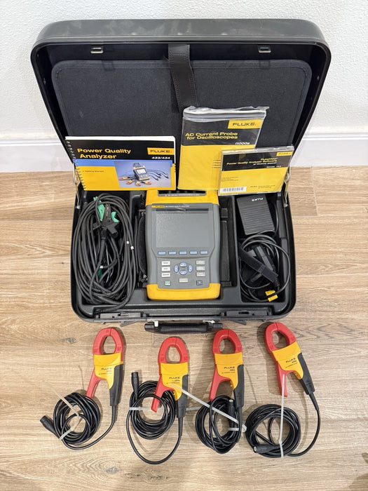 FLUKE 434 QUALITY ANALYZER KIT W/ FLUKE I400S & ACCESSORIES- FREE SHIPPING