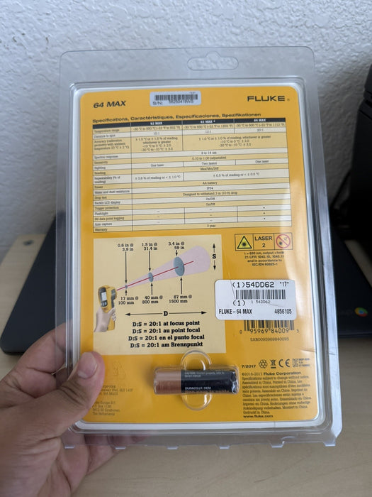 FLUKE 64 MAX INFRARED THERMOMETER (NEW SEALED) - FREE SHIPPING