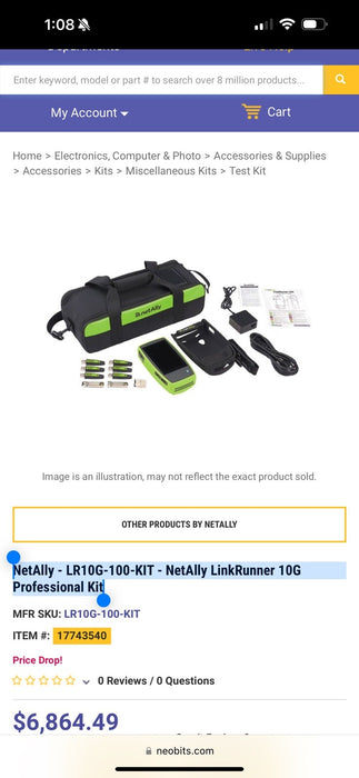 NetAlly LR10G-100 KIT LINKRUNNER 10G LINKRUNNER 10G Professional KIT /SHIPS FAST