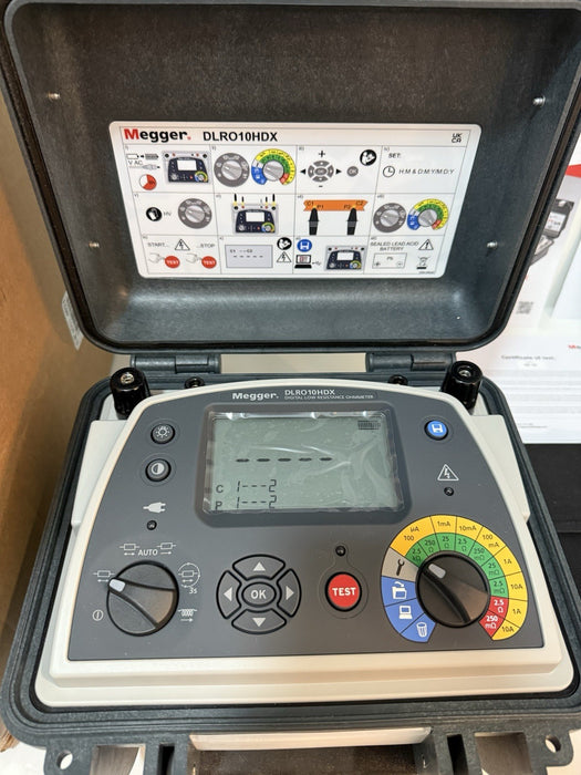 MEGGER DLRO10HDX DIGITAL LOW RESISTANCE OHMMETER (NEW FACTORY SEALED) CAL 2024