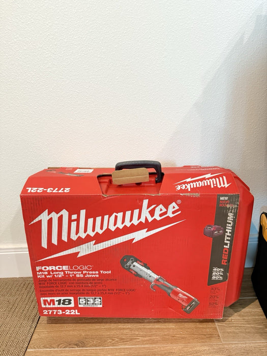 MILWAUKEE 2773-22L M18 1/2”- 1” JAWS LONG THROW PRESS TOOL KIT -FACTORY NEW SEAL