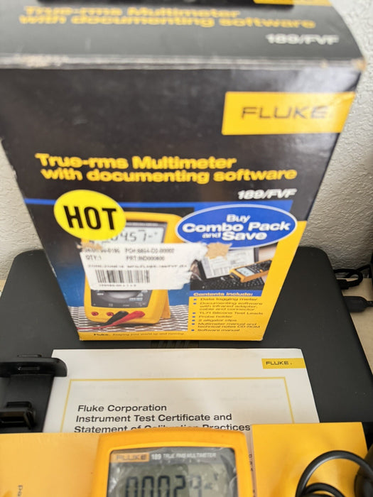 Fluke 189/FVF Combo Pack True RMS Digital Multimeter / SHIPS FAST (RARE ITEM)