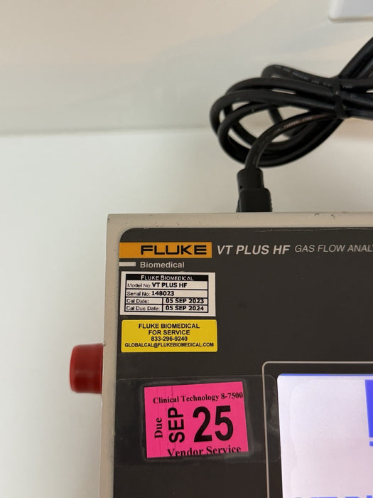FLUKE VT PLUS HF GAS FLOW ANALYZER W / BAG & CHARGER (CALIBRATED 2024) TESTED