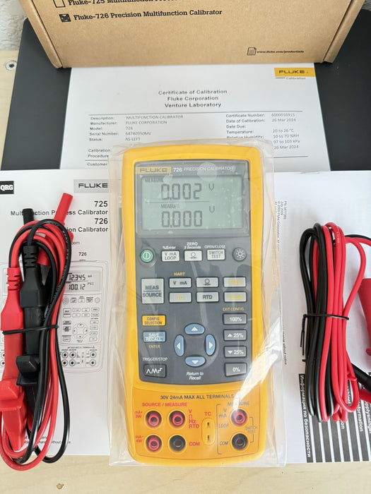 FLUKE 726 PRECISION MULTIFUNCTION CALIBRATOR (MFG-2024) CALIBRATED 2024 - NEW