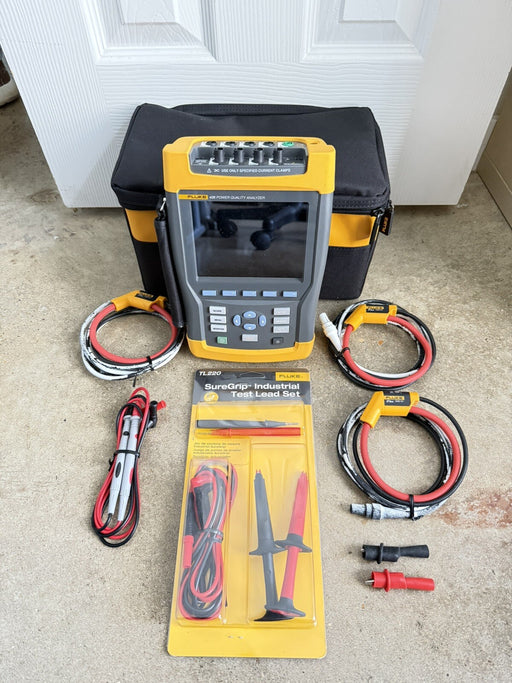 FLUKE 435 THREE PHASE POWER QUALITY ANAYZER W/ACCESSORIES-SHIPS FAST
