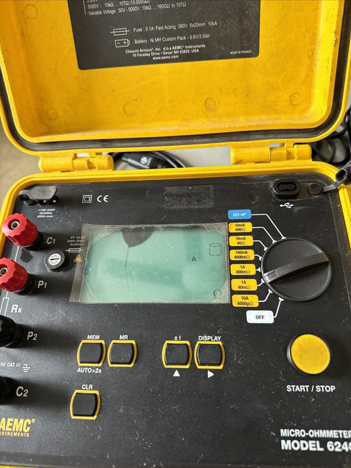AEMC Instruments Model 6240 Micro-Ohmmeter 110V-230V 50/60Hz 80VA NO PROBES