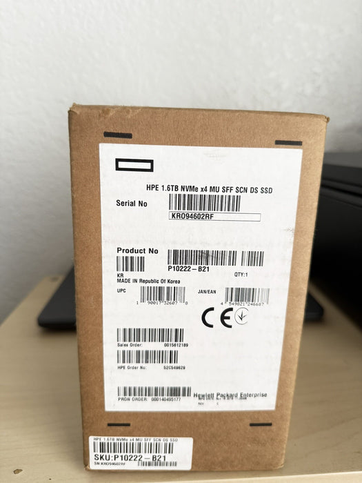 HPE P10222-B21 1.6TB NVMe x4 2.5" MU SFF SCN SSD (NEW SEALED) FREE SHIPPING