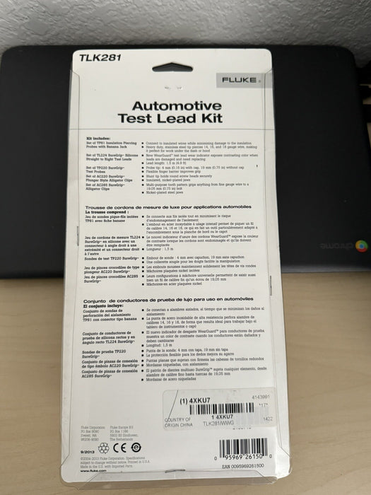 FLUKE TLK281 SUREGRIP AUTOMOTIVE TEST LEAD KIT (NEW FACTORY SEALED)
