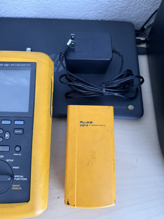 FLUKE DSP-100 LAN CABLEMETER W/ DSP-R REMOTE & CHARGER - SHIPS FAST