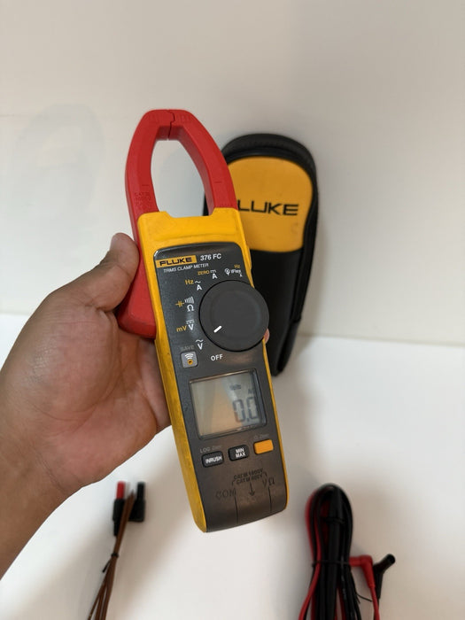 FLUKE 376FC WIRELESS TRUE RMS AC/DC CLAMP METER W/ BAG & LEADS - SHIPS FAST