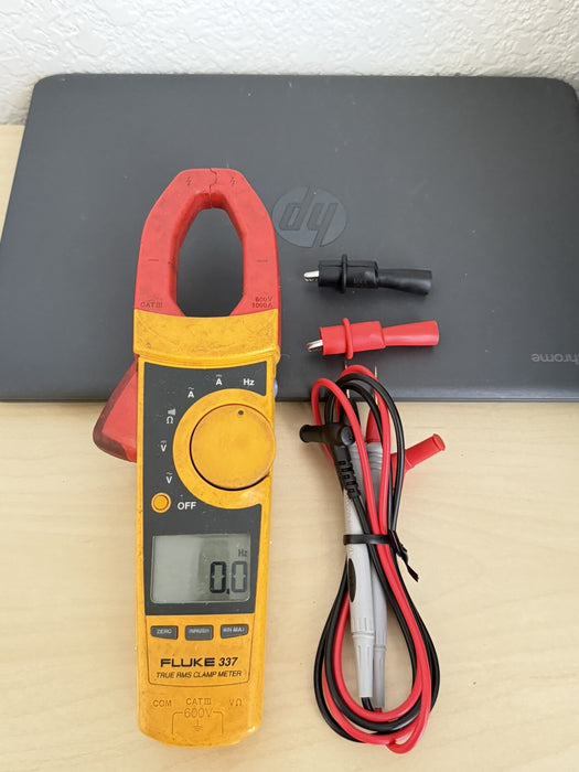 FLUKE 337 TRUE RMS AC/DC CLAMP METER W /LEADS & BAG - FREE SHIPPING