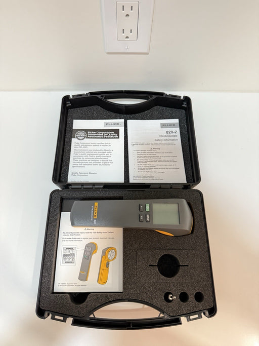 FLUKE 820-2 LED STROBOSCOPE W/ CASE & ACCESSORIES (NEW) SHIPS FREE