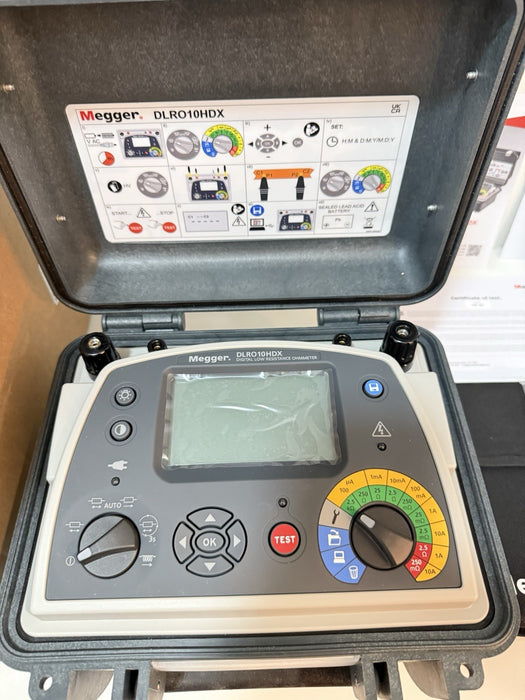 MEGGER DLRO10HDX DIGITAL LOW RESISTANCE OHMMETER (NEW FACTORY SEALED) CAL 2024