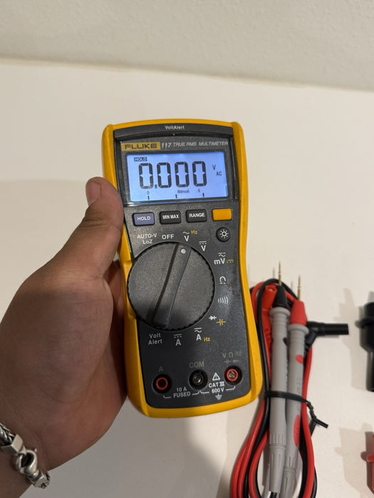 FLUKE 117 TRUE RMS MULTIMETER W/LEADS & CLIPS (TESTED) SHIPS FAST
