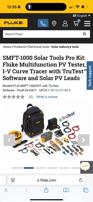 FLUKE SMFT-1000/PRO MULTIFUNCTION PV TESTER & PERFORMANCE ANALYZER (NEW SEALED)