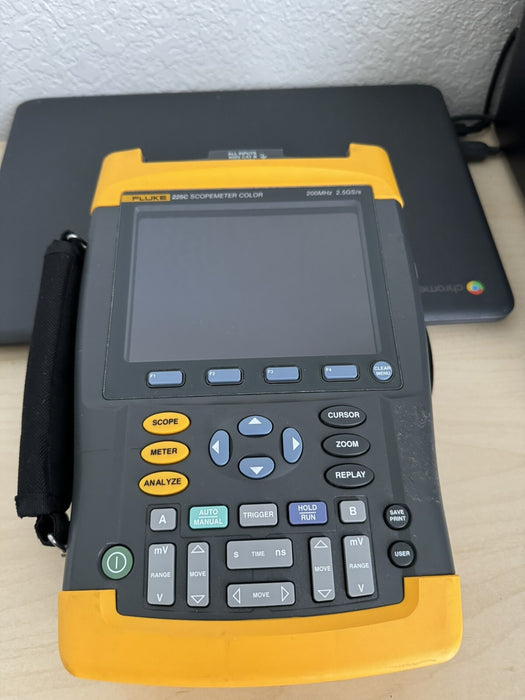 FLUKE 225C SCOPE METER OSCILLOSCOPE W / NEW TLK225 LEAD KIT-FREE SHIPPING