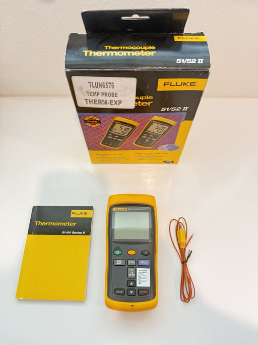 FLUKE 52-II 60HZ DUAL DIGITAL THERMOCOUPLE THERMOMETER - SHIPS FAST