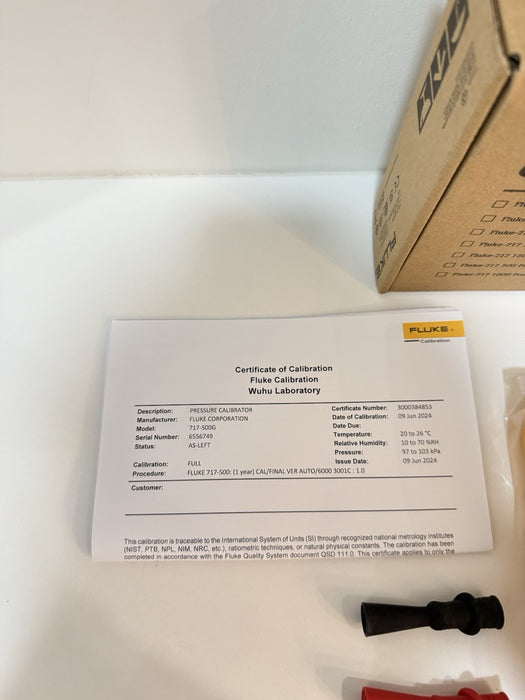 FLUKE 717 500G PRESSURE CALIBRATOR (NEW FACTORY SEALED) CALIBRATED 2024 / NEW