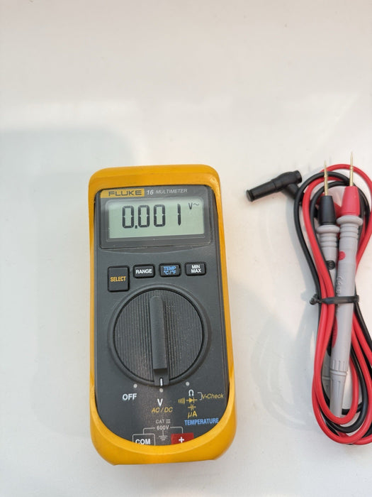 FLUKE 16 MULTIMETER W/ LEADS - SHIPS FAST (TESTED)