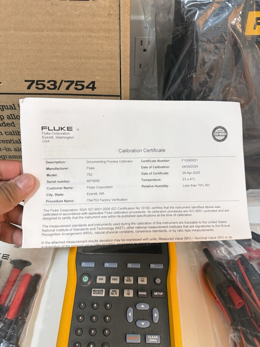 FLUKE 753 DOCUMENTING PROCESS CALIBRATOR (NEW FACTORY SEALED) CALIBRATED 2025