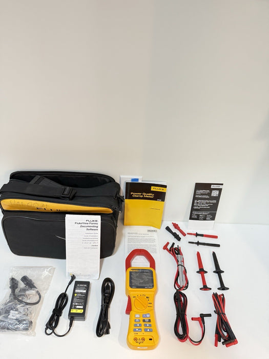 FLUKE 345 POWER QUALITY CLAMP METER W/LEADS & ACCESSORIES (TESTED)NEW SHIPS FREE