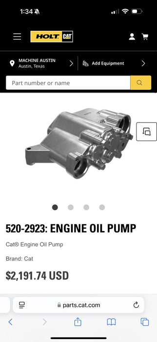CAT 520-2923 ENGINE OIL PUMP / NEW SEALED - FREE SHIPPING