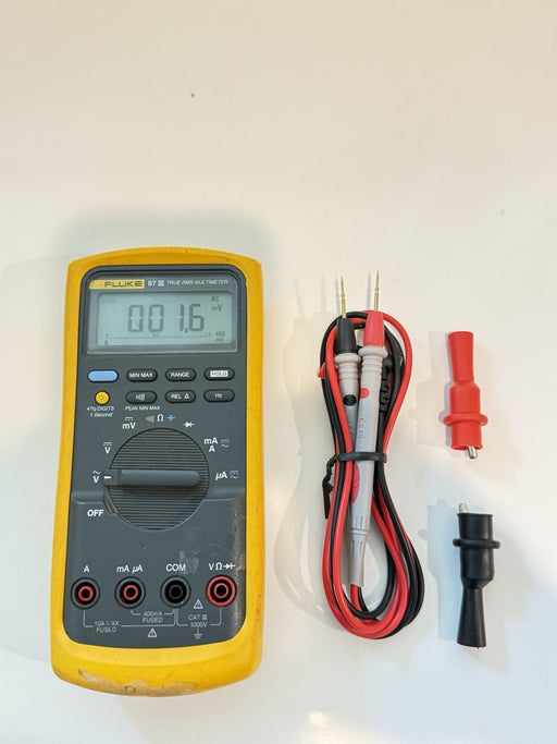 FLUKE 87 III TRUE RMS MULTIMETER W/LEADS & CLIPS - SHIPS FAST