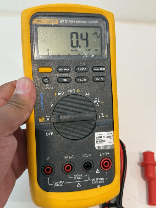 FLUKE 87V TRUE RMS MULTIMETER W/ LEADS - SHIPS FAST (CALIBRATED 2028)