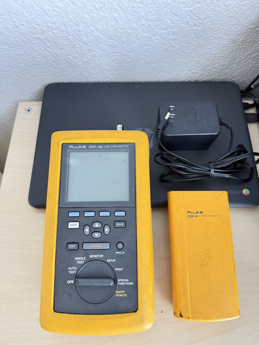FLUKE DSP-100 LAN CABLEMETER W/ DSP-R REMOTE & CHARGER - SHIPS FAST