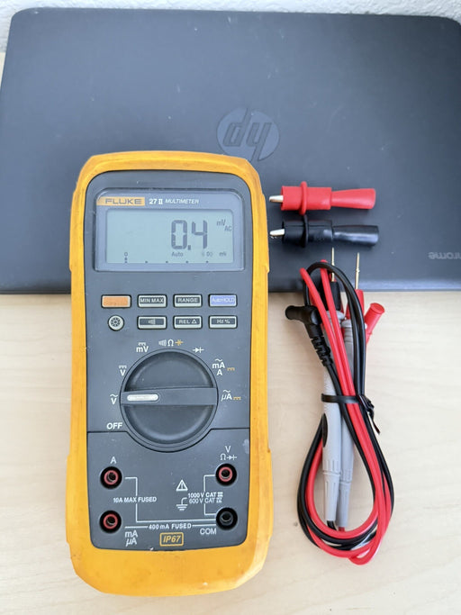 FLUKE 27 II RUGGED IP 67 INDUSTRIAL DIGITAL MULTIMETER W/ LEADS - SHIPS FAST