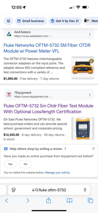 FLUKE NETWORKS OPTIFIBER OTDR KIT W/ 2 X OFTM-5732 MODULES (FREE SHIPPING)TESTED