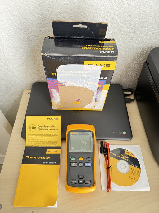 Fluke 51 II Thermocouple Thermometer Meter W/ Probe - NEW / SHIPS FAST
