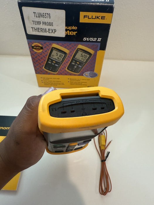 FLUKE 52-II 60HZ DUAL DIGITAL THERMOCOUPLE THERMOMETER - SHIPS FAST