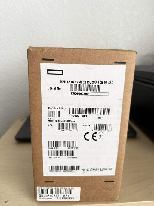 HPE P10222-B21 1.6TB NVMe x4 2.5" MU SFF SCN SSD (NEW SEALED) FREE SHIPPING