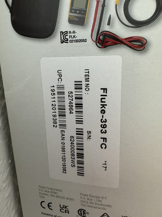 FLUKE 393 FC CAT III 1500 V True-rms Clamp Meter (NEW SEALED) - SHIPS FAST