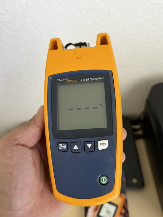 FLUKE NETWORKS FIBER QUICK MAP TESTER - WITH CABLES AND CASE