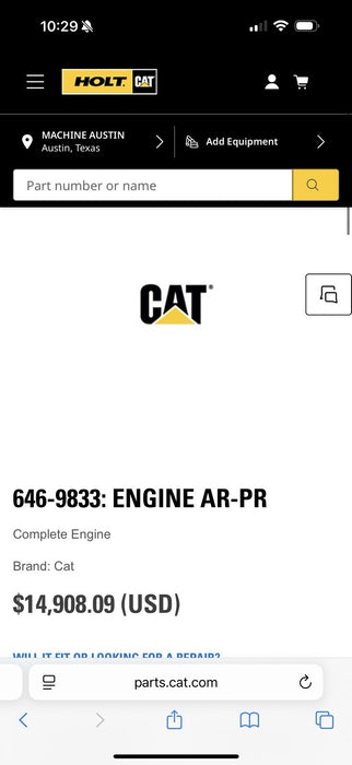 CAT 646-9833 ENGINE AR-PR (NEW SEALED) SHIPS FAST / FREE SHIPPING