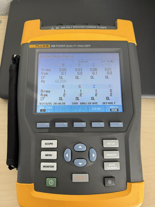 FLUKE 435 THREE PHASE POWER QUALITY ANAYZER W/ACCESSORIES-SHIPS FAST