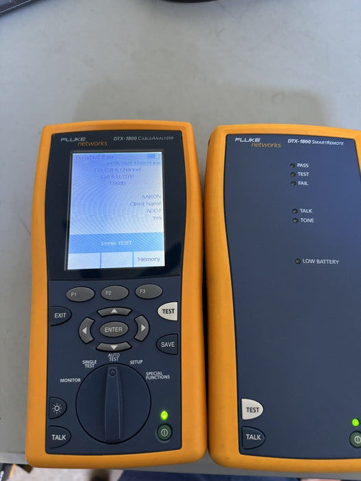 FLUKE NETWORKS DTX-1800 MM MFM2 CABLE ANALYZER FIBER COPPER CERTIFICATION TESTER