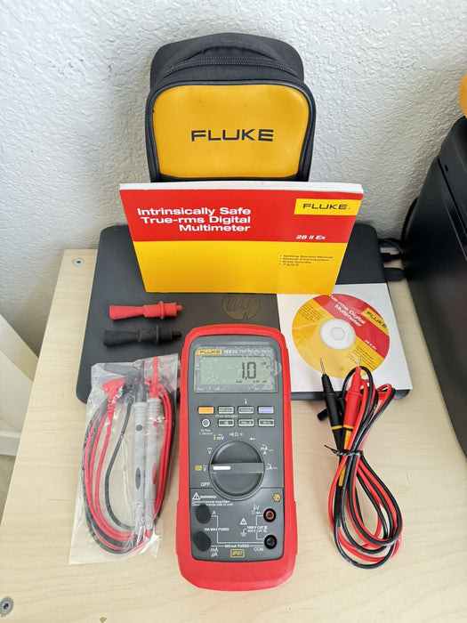 FLUKE 28 II EX TRUE RMS MULTIMETER W / LEADS & BAG - FREE SHIPPING (TESTED)