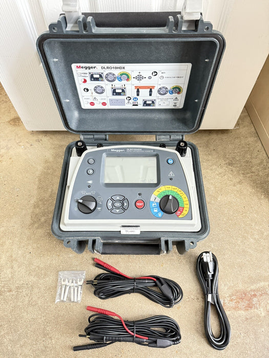 MEGGER DLRO10HDX 10A DIGITAL LOW RESISTANCE OHMMETER W/LEADS - SHIPS FAST