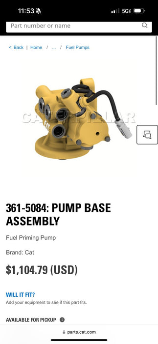 CAT 361-5084 / PUMP BASE ASSEMBLY - NEW IN BOX