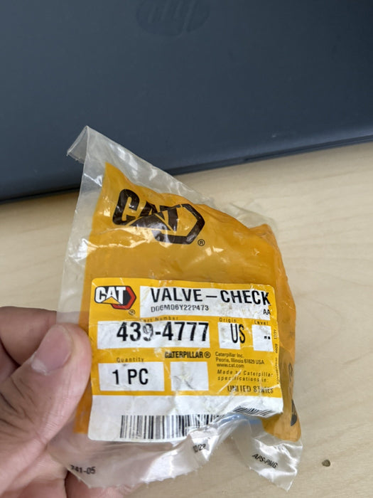 CAT 439-4777: 1 3/16" X 1 3/16" CHECK VALVE (NEW GENUINE OEM)