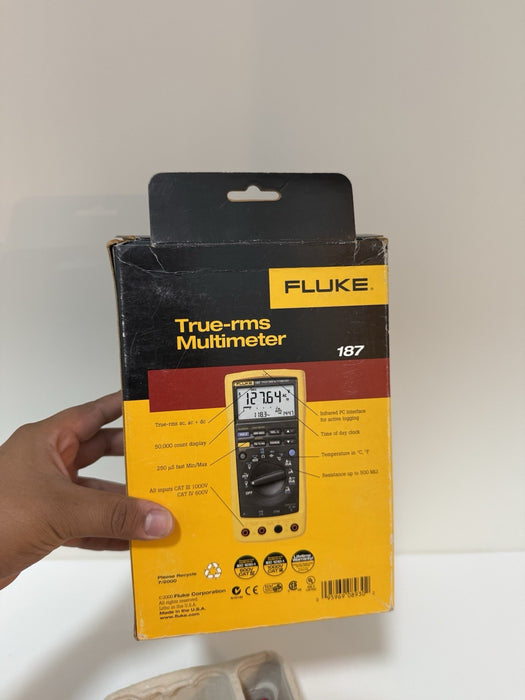 FLUKE 187 TRUE RMS MULTIMETER W/ LEADS (NEW FACTORY SEALED) FREE SHIPPING